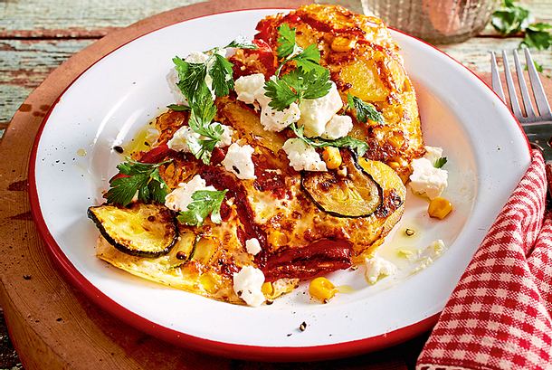 Bauernfrühstück mit Zucchini und Feta Rezept-F7675304 Bauernfrühstück mit Zucchini und Feta Rezept-F7675304