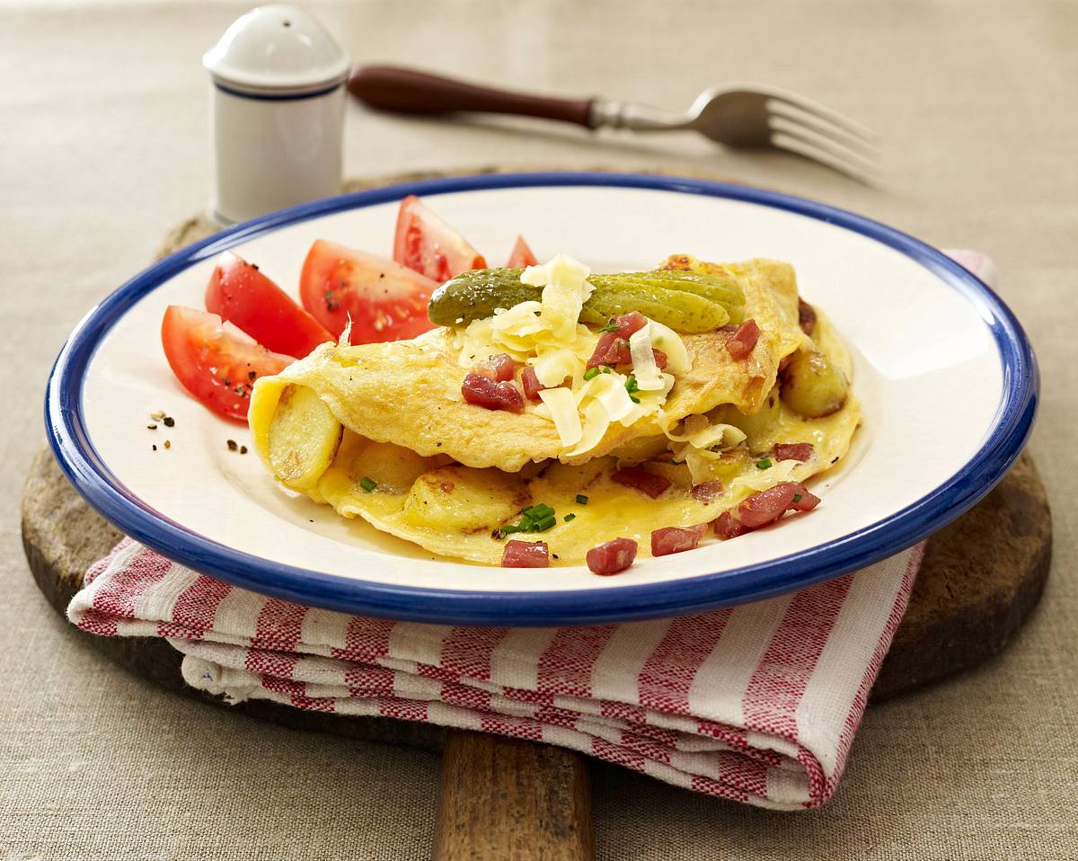 Bauernfrühstück mit Schinkenwürfeln Rezept