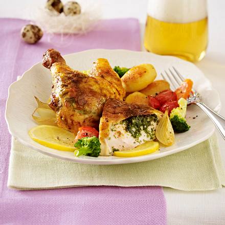 Bauernhuhn mit Bärlauchbutter Rezept Bauernhuhn mit Bärlauchbutter Rezept