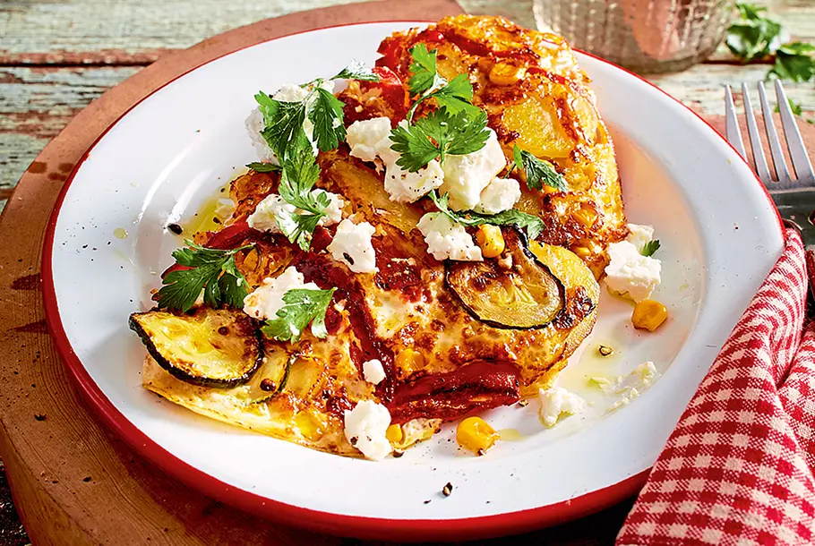 Bauernomelett mit Zucchini Rezept Bauernomelett mit Zucchini Rezept