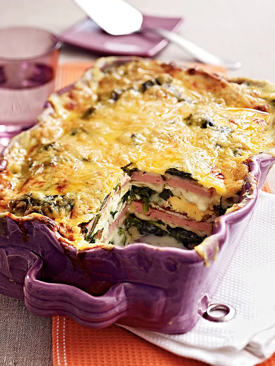 Bayernlasagne mit Leberkas Rezept Bayernlasagne mit Leberkas Rezept