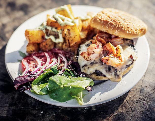 Beachbreak-Burger mit Shrimps Rezept