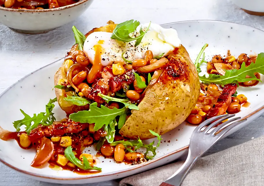 Beans-’n’-Bacon-Kumpir Rezept Beans-’n’-Bacon-Kumpir Rezept