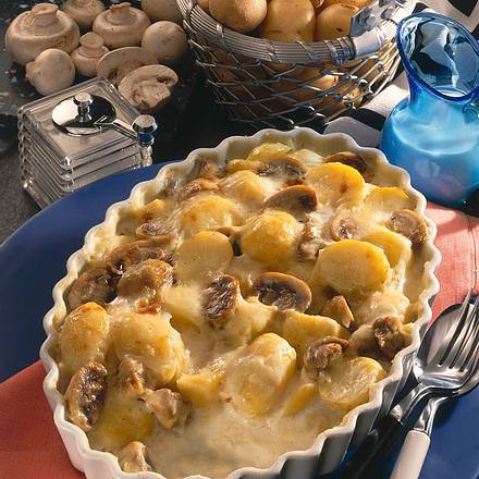 Béchamelkartoffeln mit Zuckerschoten und Roastbeef Rezept Béchamelkartoffeln mit Zuckerschoten und Roastbeef Rezept