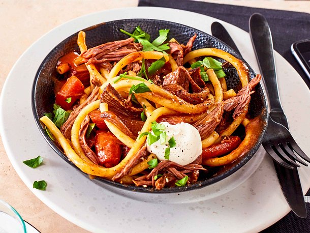 Beef bourguignon als Pasta-Remix Rezept