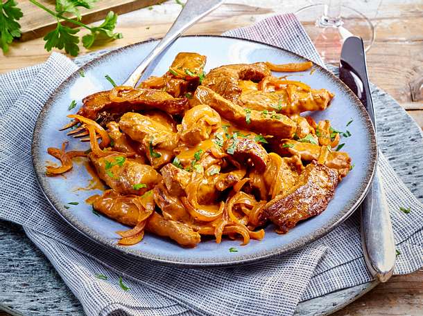 Beefsteak-Streifen in Paprika-Senf-Sahnesoße Rezept