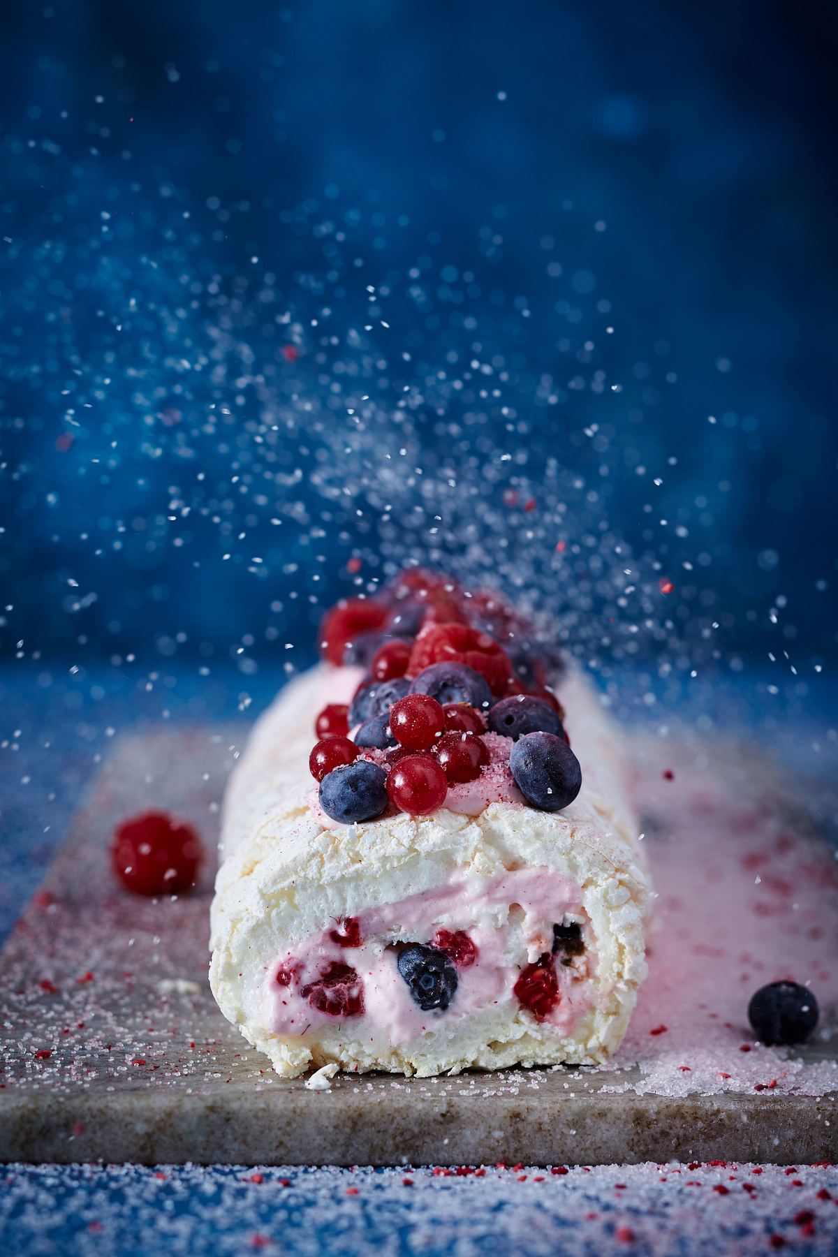 Beeren-Baiserrolle Rezept