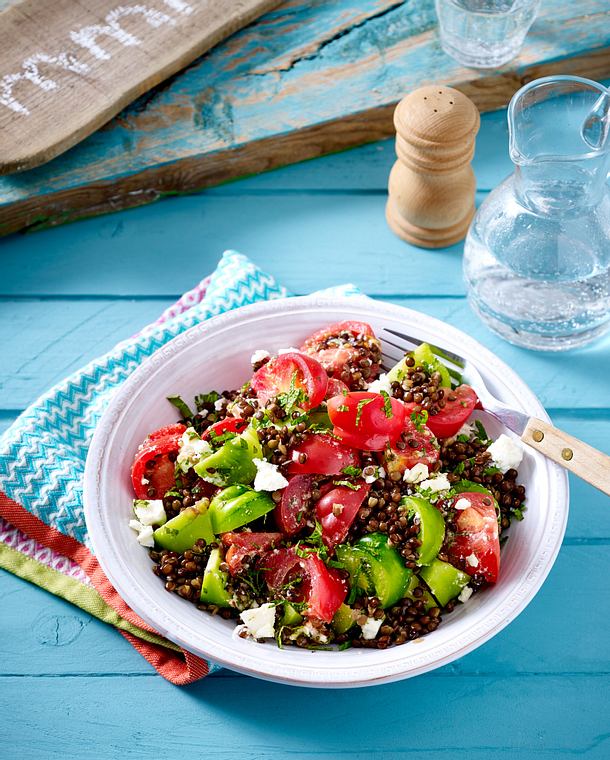 Belugalinsen-Tomaten-Salat Rezept | LECKER