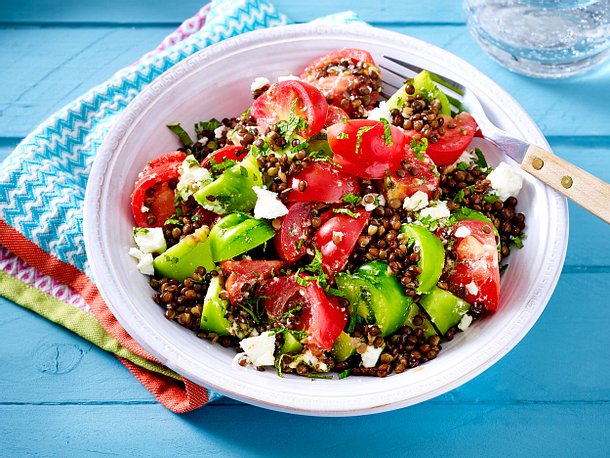 Belugalinsen-Tomaten-Salat Rezept