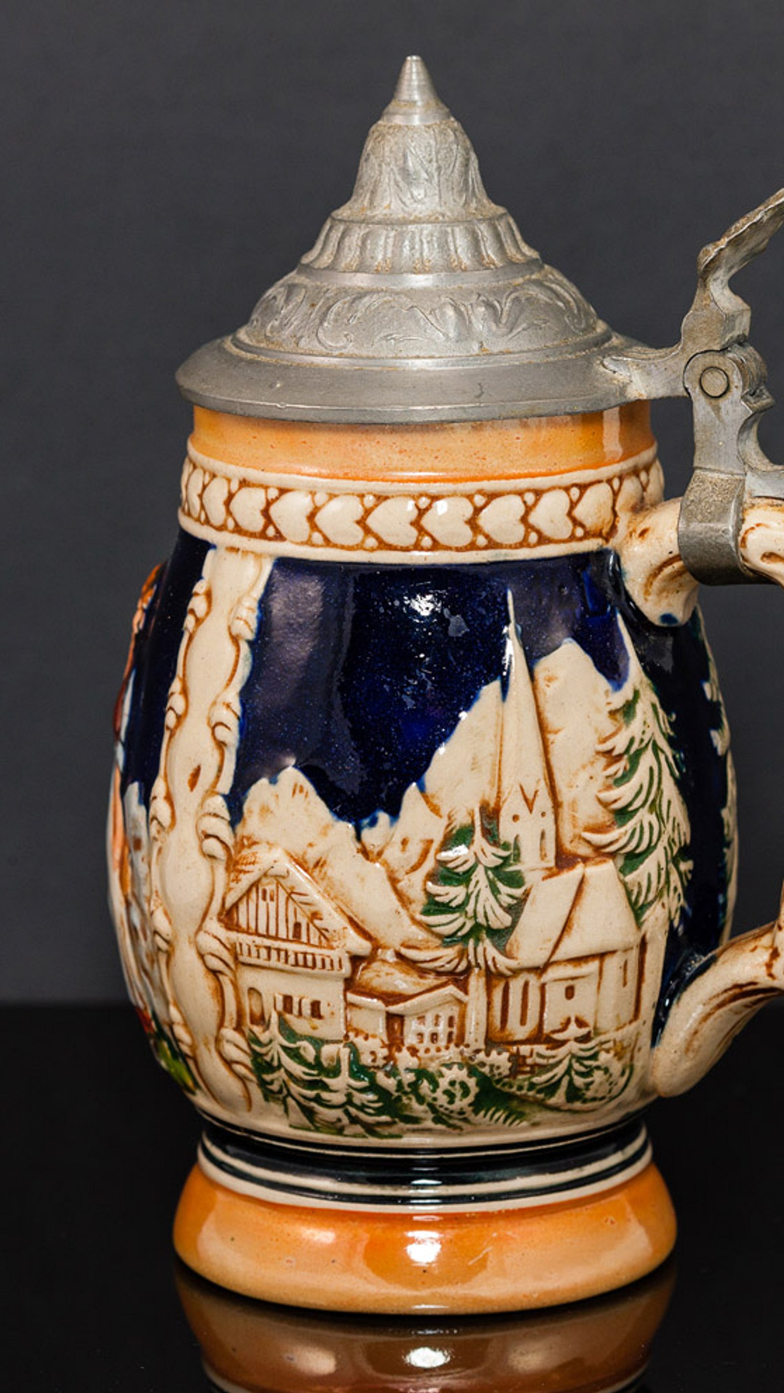 Amoy-Art Bierkrug Mit Deckel Steinkrug Beer Stein Mug Deutsch Jagen