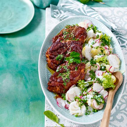 Bierkutscher Steaks zu Kartoffelsalat Rezept Bierkutscher Steaks zu Kartoffelsalat Rezept