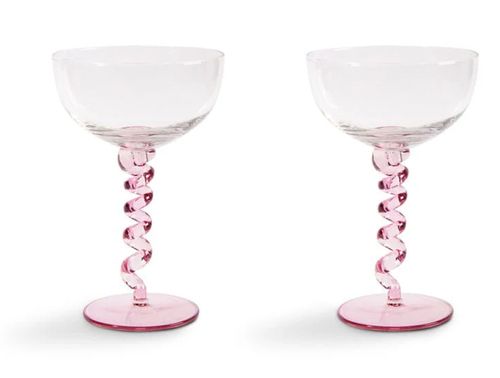 &k amsterdam Sektschalen Ice Spiral, 2er-Set 
