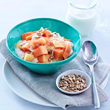 Bircher Müsli mit Papaya und Honig Rezept