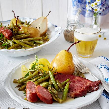 Birnen, Bohnen und Kasseler Rezept