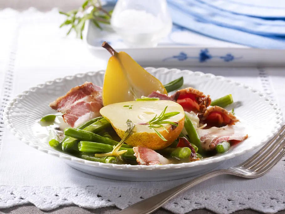 Birnen, Bohnen & Speck Rezept Birnen, Bohnen und Speck Rezept