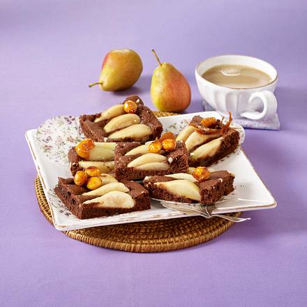 Birnen-Macadamia-Schnitten vom Blech Rezept Birnen-Macadamia-Schnitten vom Blech Rezept