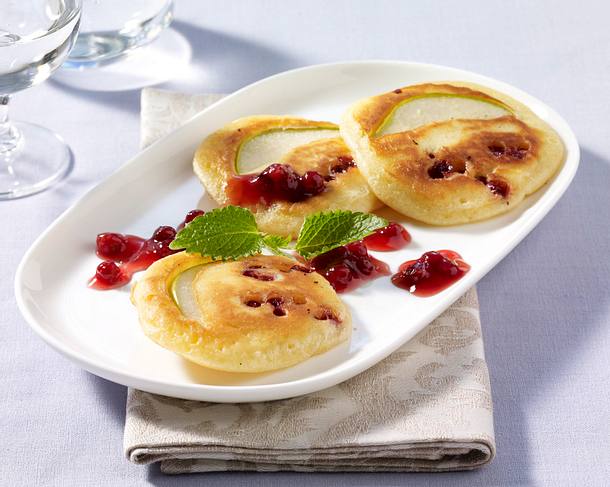 Birnen-Preiselbeer-Pancakes Rezept Birnen-Preiselbeer-Pancakes Rezept