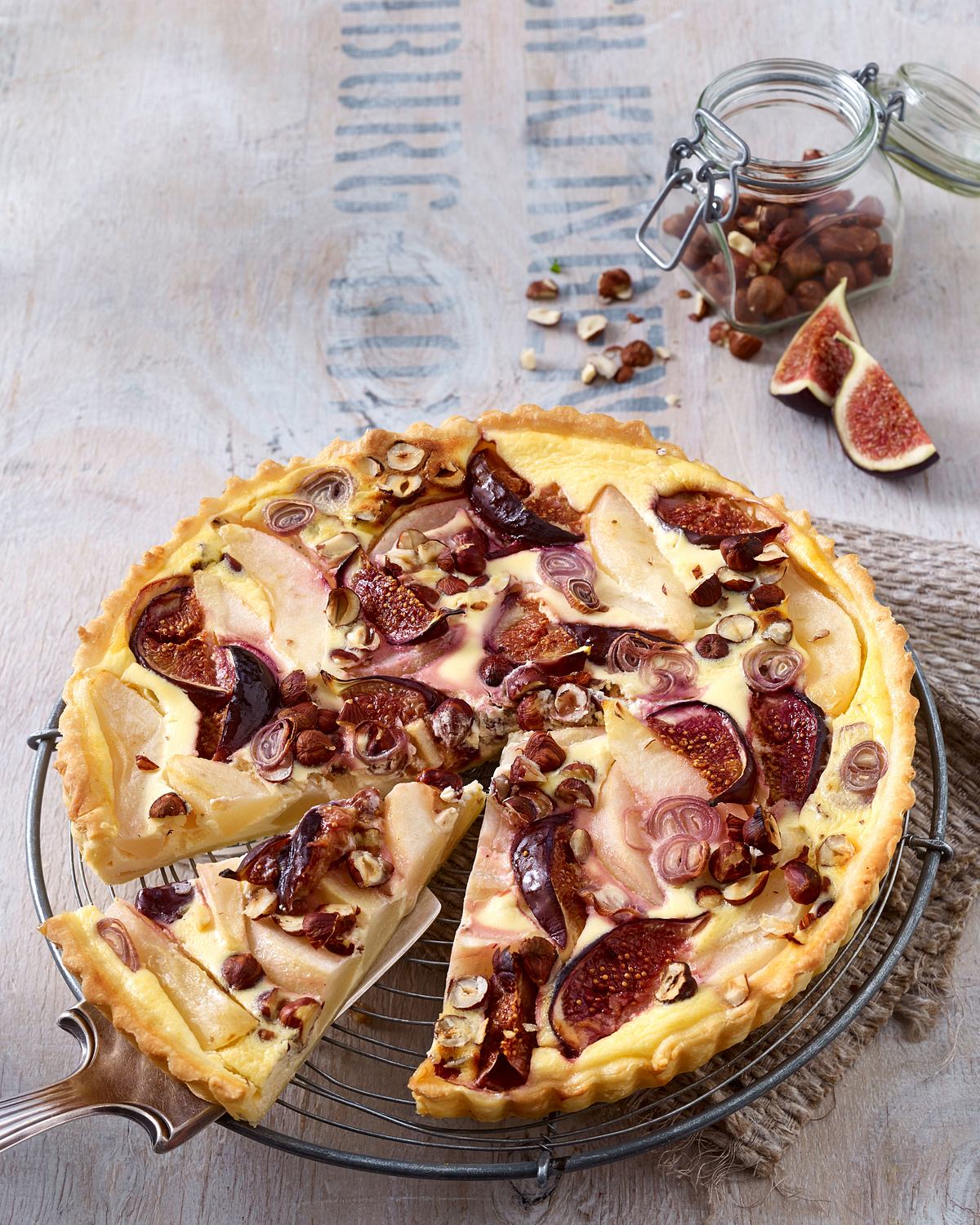 Birnen-Tarte mit Ziegenkäse (Viermal anders) Rezept