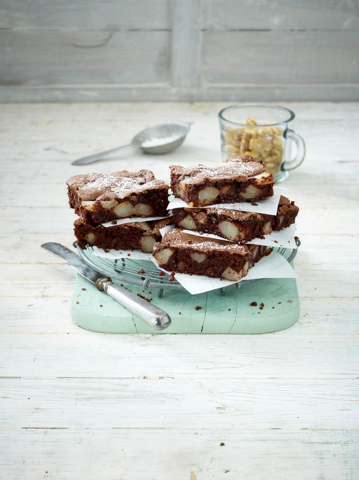 Birnen-Walnuss-Brownies Rezept