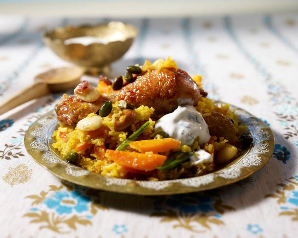 Biryani mit Hähnchenkeulen Rezept Biryani mit Hähnchenkeulen Rezept