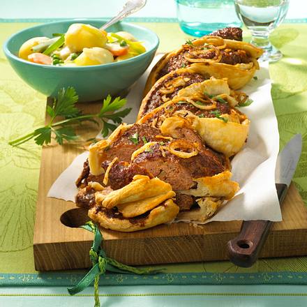 Blätterteig-Hackzopf Rezept