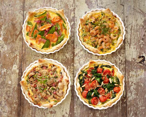 Blätterteig-Quiche mit Schinken, Zuckerschoten und Möhren Rezept Blätterteig-Quiche mit Schinken, Zuckerschoten und Möhren Rezept