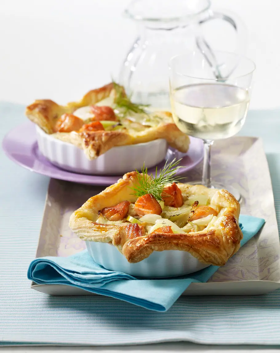 Blätterteig-Quiche mit Lachs und Fenchel Rezept Blätterteig-Quiche mit Lachs und Fenchel Rezept