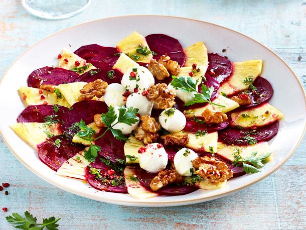 Blitz-Carpaccio aus Ananas und Roten Beten Rezept Blitz-Carpaccio aus Ananas und Roten Beten Rezept