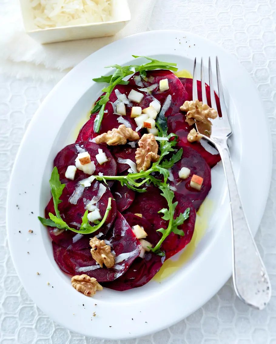 Blitz-Carpaccio mit Roter Bete & Birne Rezept Blitz-Carpaccio mit Roter Bete & Birne Rezept
