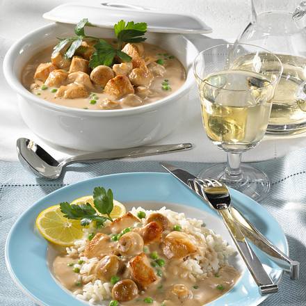 Blitzputenragout mit Pilzen Rezept Blitzputenragout mit Pilzen Rezept