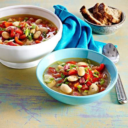 Blitzschneller Bohnen-Paprika-Eintopf Rezept Blitzschneller Bohnen-Paprika-Eintopf Rezept