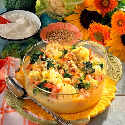 Blumenkohl-Broccoli-Gratin Rezept