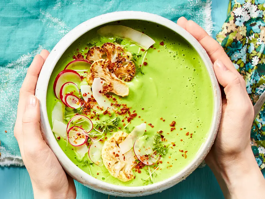 Blumenkohl-Kokos-Suppe mit Spinat Rezept