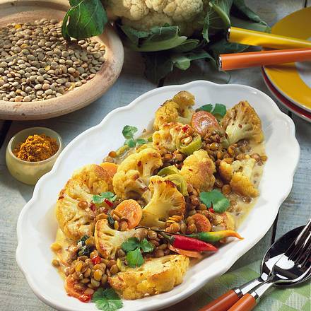 Blumenkohl-Linsen-Curry Rezept