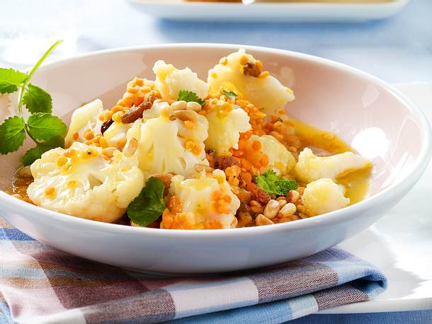 Blumenkohl mit Linsenvinaigrette Rezept