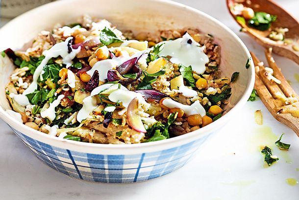 Blumenkohl nach Couscousart mit Joghurt Rezept