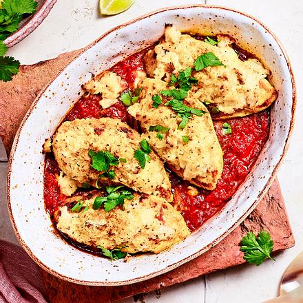 Blumenkohl-Püree auf Chicken Masala Rezept