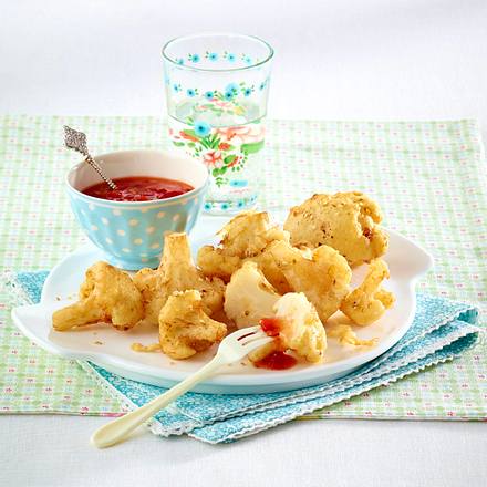 Blumenkohl-Röschen im Ausbackteig mit süß-saurem Dip Rezept Blumenkohl-Röschen im Ausbackteig mit süß-saurem Dip Rezept