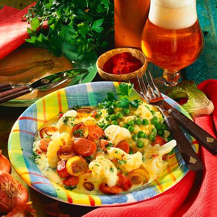 Blumenkohl-Wurst-Ragout Rezept Blumenkohl-Wurst-Ragout Rezept