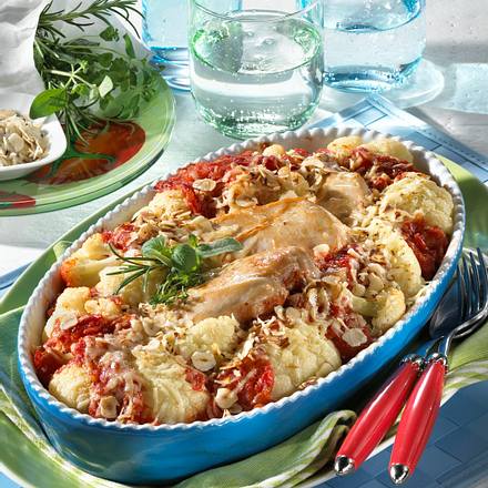 Blumenkohlauflauf mit Hähnchenfilet Rezept