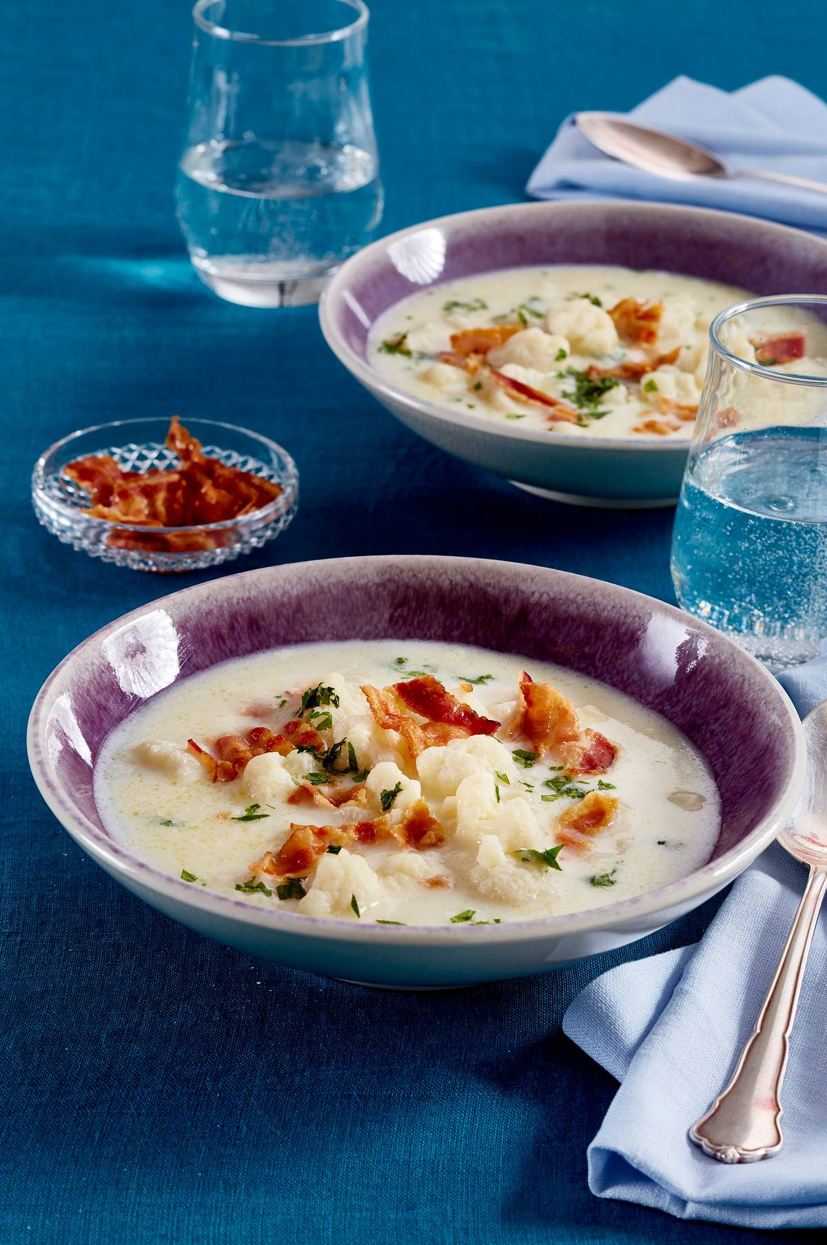 Blumenkohlsuppe mit Speck Rezept