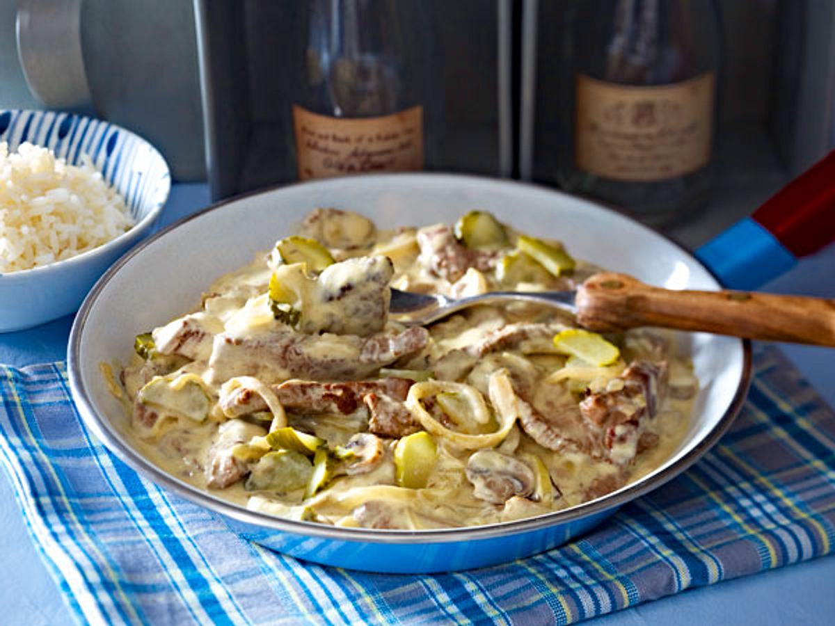 Boeuf Stroganoff - so gehts Schritt für Schritt