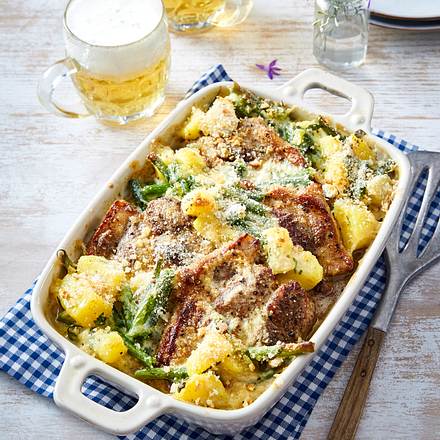 Bohnen-Auflauf mit Schweinenacken Rezept Bohnen-Auflauf mit Schweinenacken Rezept