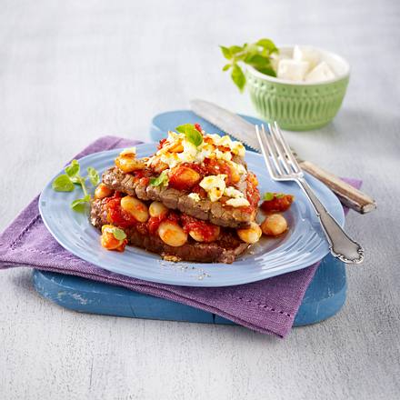 Bohnen-Auflauf mit Tomatensoße und Rinderbeef Rezept Bohnen-Auflauf mit Tomatensoße und Rinderbeef Rezept