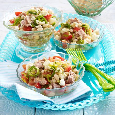 Bohnen-Feta-Salat mit Porree und Thunfisch Rezept Bohnen-Feta-Salat mit Porree und Thunfisch Rezept