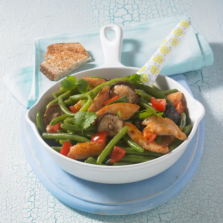 Bohnen-Hähnchen-Pfanne (Diät) Rezept
