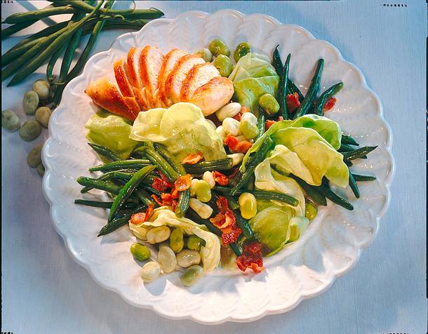 Bohnen-Salat mit Hähnchen Rezept Bohnen-Salat mit Hähnchen Rezept
