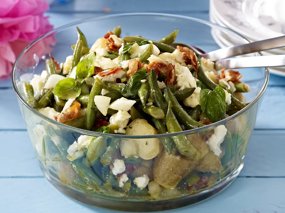 Bohnensalat mit Speck und Feta Rezept