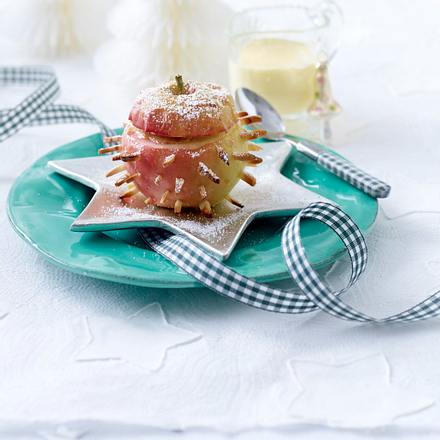 Bratapfel-Igel mit Marzipan Rezept