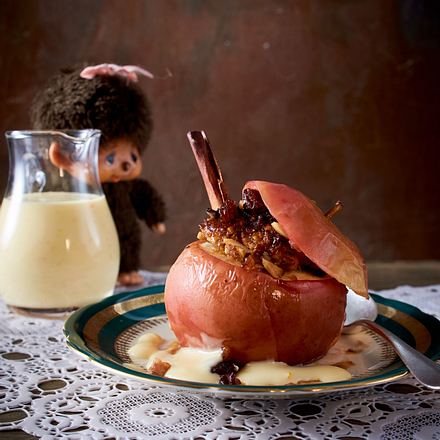Bratapfel mit Vanillesoße Rezept Bratapfel mit Vanillesoße Rezept